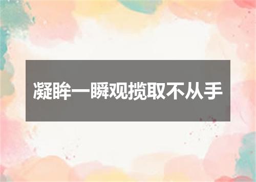 凝眸一瞬观揽取不从手