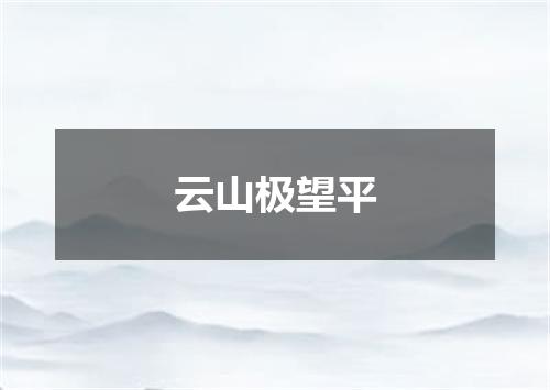 云山极望平