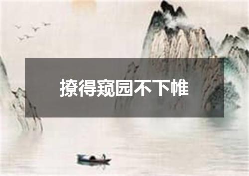 撩得窥园不下帷