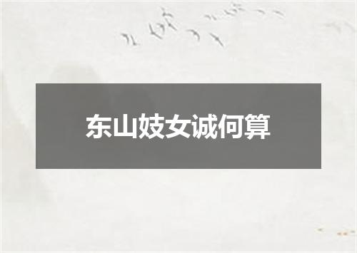 东山妓女诚何算