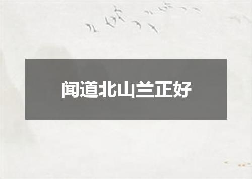 闻道北山兰正好