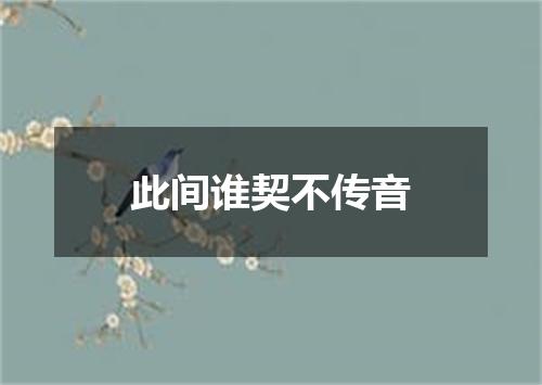 此间谁契不传音