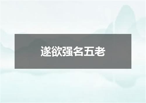 遂欲强名五老