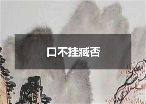 口不挂臧否