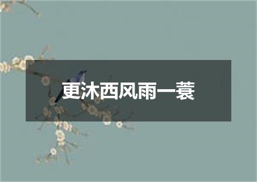 更沐西风雨一蓑
