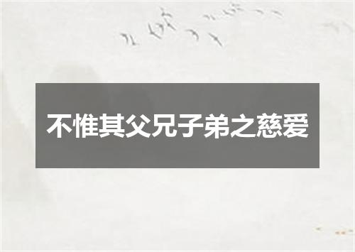 不惟其父兄子弟之慈爱