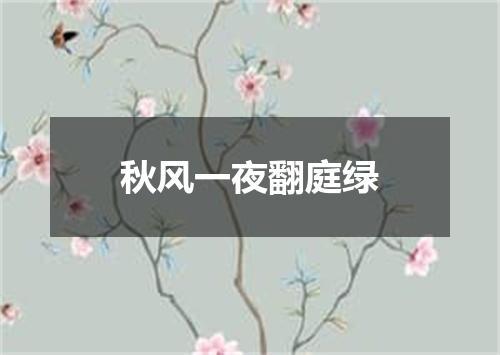 秋风一夜翻庭绿