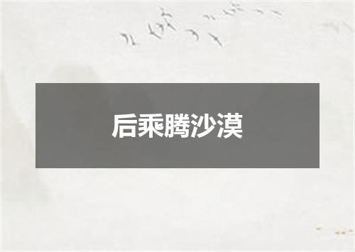 后乘腾沙漠