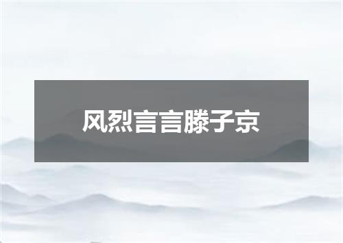 风烈言言滕子京