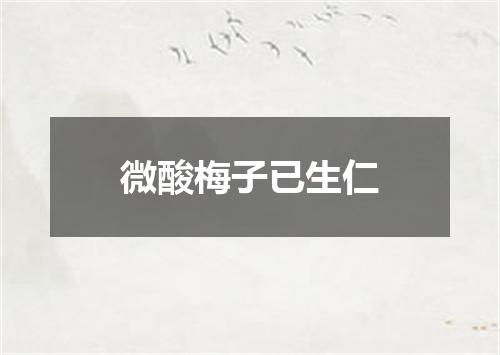 微酸梅子已生仁