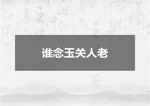 谁念玉关人老