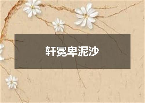 轩冕卑泥沙