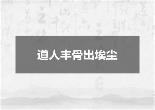 道人丰骨出埃尘
