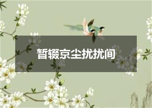 暂辍京尘扰扰间