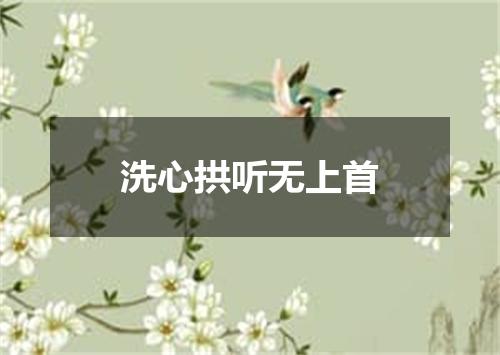 洗心拱听无上首