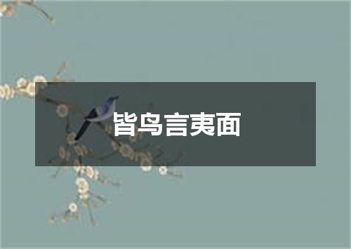 皆鸟言夷面