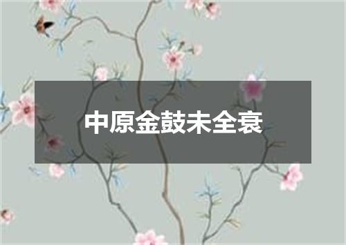 中原金鼓未全衰
