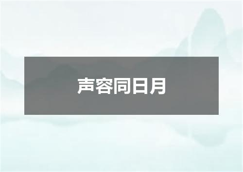声容同日月