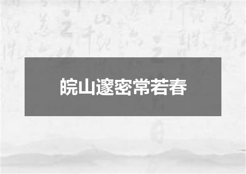 皖山邃密常若春