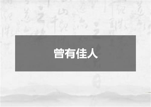 曾有佳人