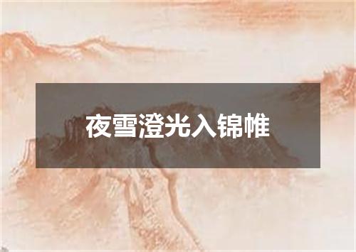 夜雪澄光入锦帷