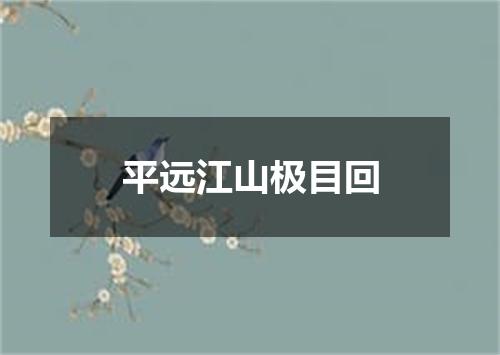平远江山极目回