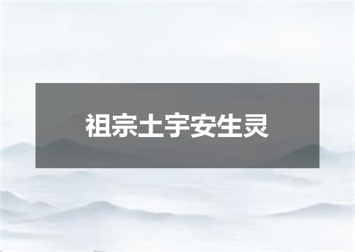祖宗土宇安生灵