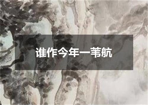 谁作今年一苇航