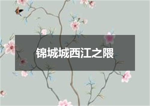 锦城城西江之隈
