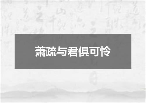萧疏与君俱可怜