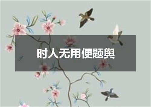 时人无用便题舆