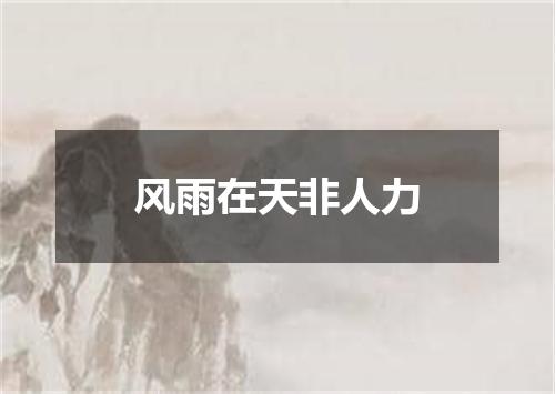 风雨在天非人力