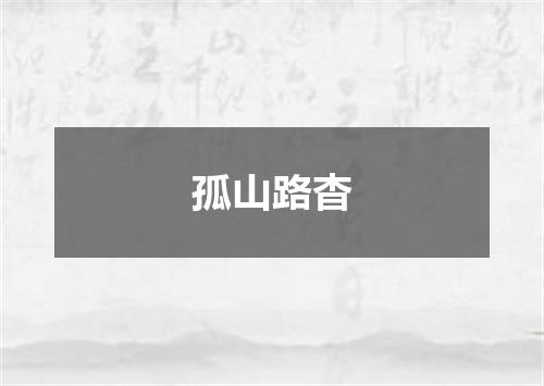 孤山路杳