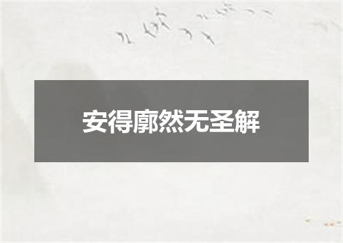 安得廓然无圣解