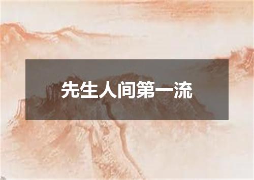 先生人间第一流