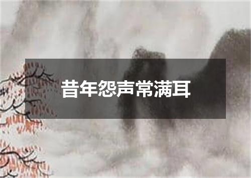昔年怨声常满耳