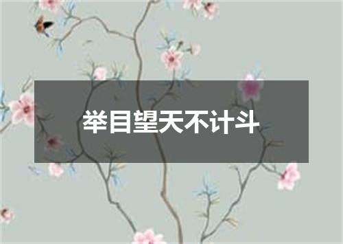 举目望天不计斗
