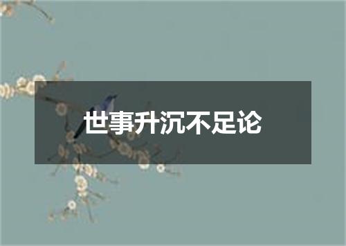 世事升沉不足论
