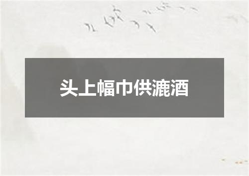 头上幅巾供漉酒
