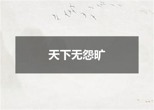 天下无怨旷