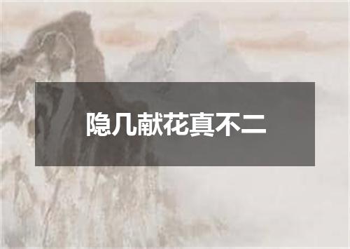 隐几献花真不二