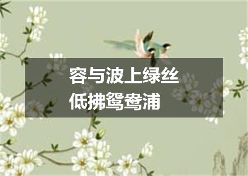 容与波上绿丝低拂鸳鸯浦