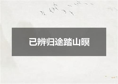 已辨归途踏山暝