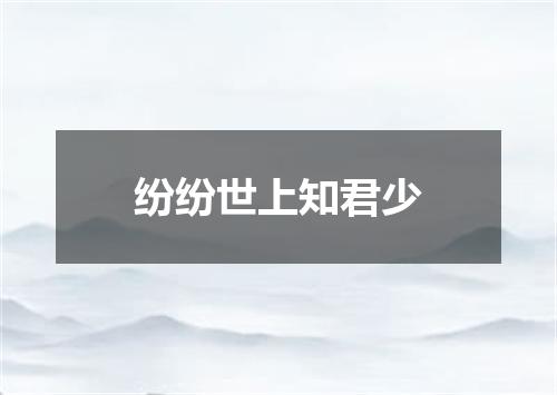 纷纷世上知君少
