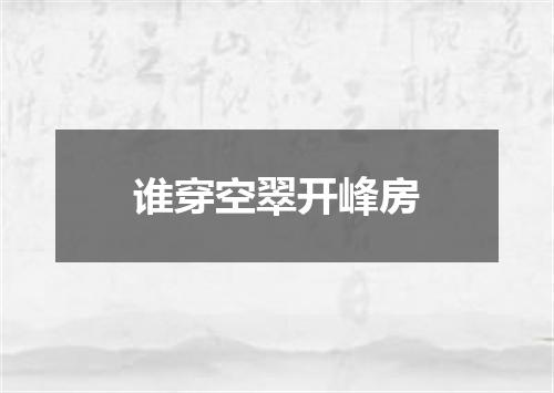 谁穿空翠开峰房