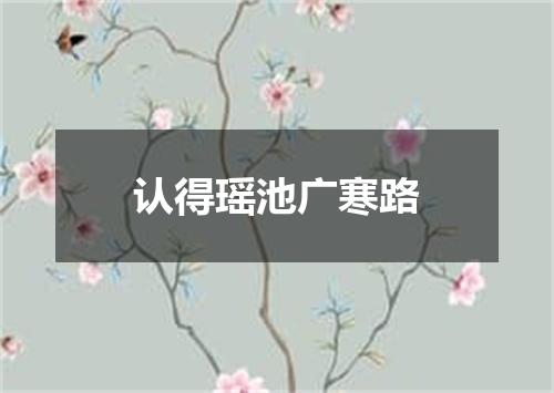 认得瑶池广寒路
