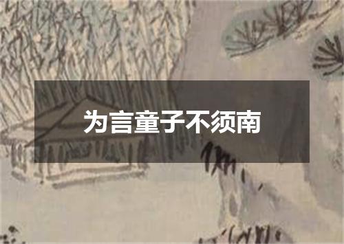 为言童子不须南