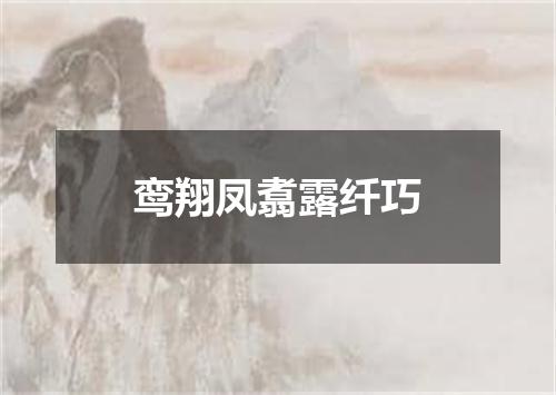 鸾翔凤翥露纤巧