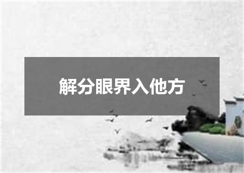 解分眼界入他方