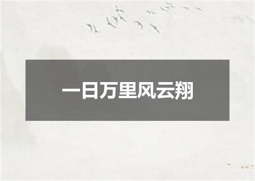 一日万里风云翔